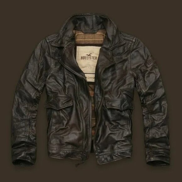 Hollister Palm Canyon Leather Jacket, size Medium - Picture 1 of 8